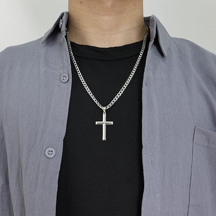 To My Son – Love, Dad Cross on Cuban Link Chain - Krestella