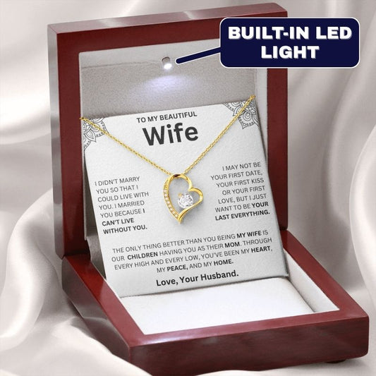 To My Wife - Can't Live Without You Necklace - Krestella