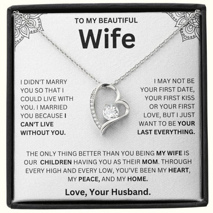 To My Wife - Can't Live Without You Necklace - Krestella