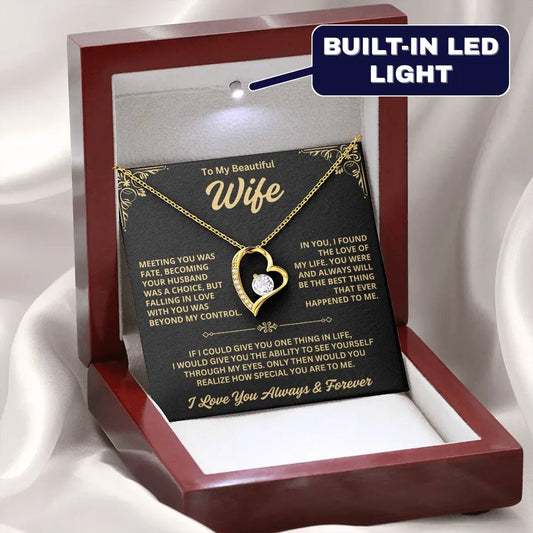 To My Wife – Forever Love Heart Necklace - Krestella