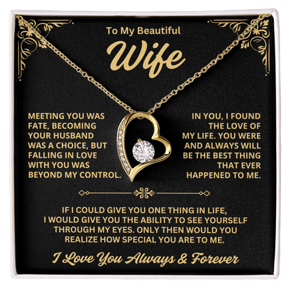 To My Wife – Forever Love Heart Necklace - Krestella